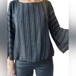 Alfani Black Top with Silver Stud Embellishment